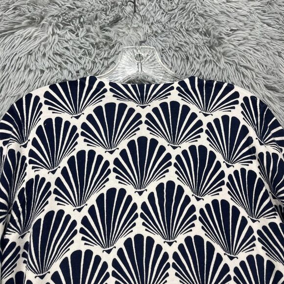 Merona Cardigan Sweater Women's L Shell Print Bach Vacation‎ Nautical Coastal - Picture 9 of 11